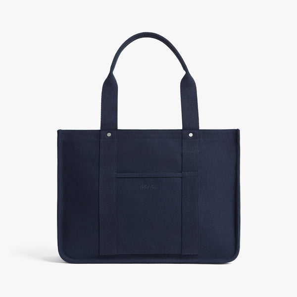 Abyss Blue | Front view of Gesso Tote in Abyss Blue